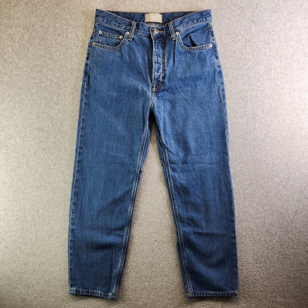 Everlane Jeans Womens 27 Blue The Summer Slouch Cropped Ankle Button Fly